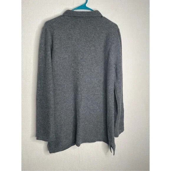 L.L. Bean Women Gray Wool Long Sleeve Pockets Button Front Cardigan Size L - Picture 7 of 9